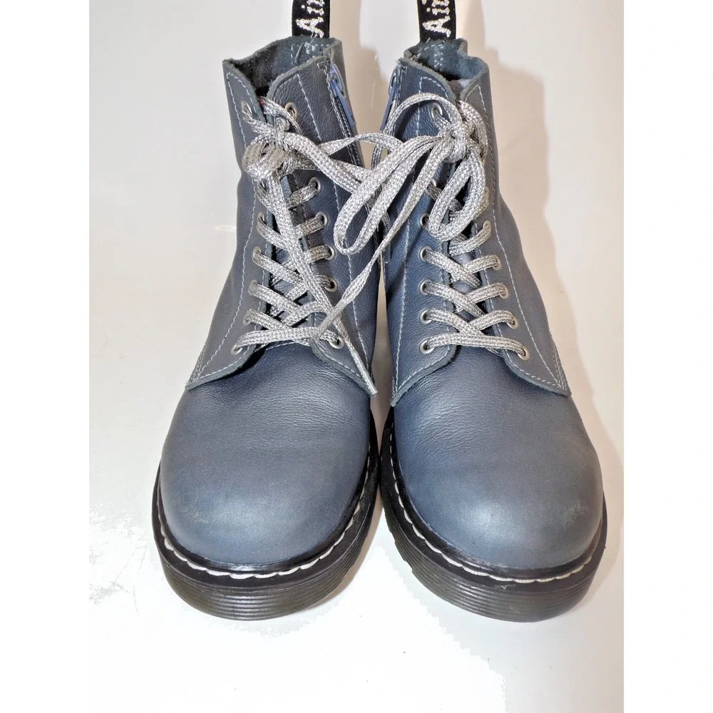 Dr. Martens DOCA 1460 Pascal Boot Gunmetal Metallic SPARKLE LACE unisex -GIRLS 5